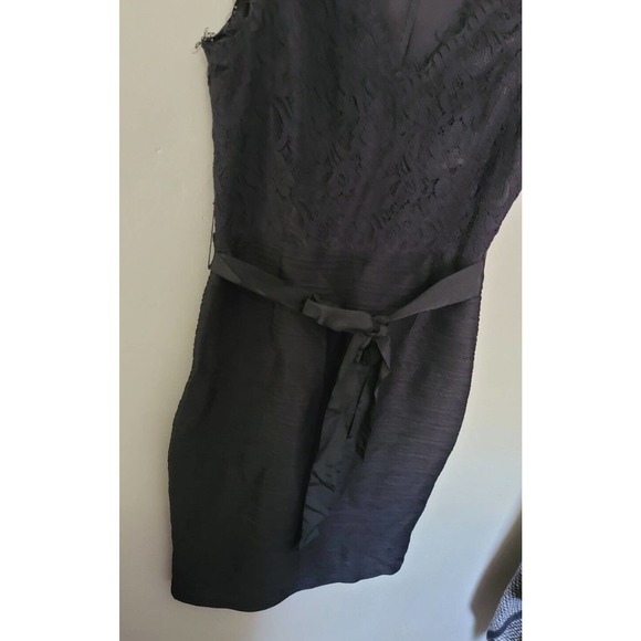 Anthropologie Maeve Black Lace Stretch Sheath cocktail dainty midi Dress - Picture 2 of 9